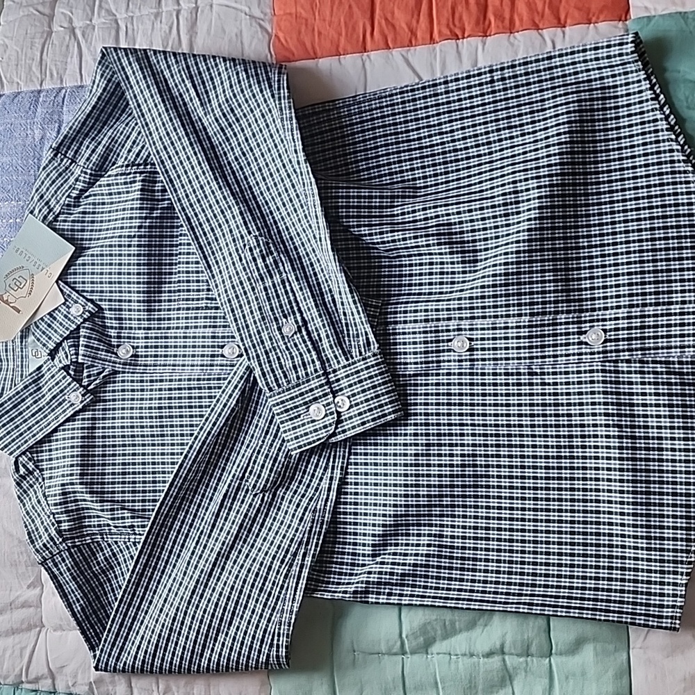NWT Class Club Long Sleeve Button Down Shirt Size 6/7 - Picture 1 of 6